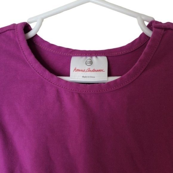 Hanna Andersson Dress Tulle Sparkle Purple Ruffle Bow size 110 size 5 Years - Picture 5 of 7